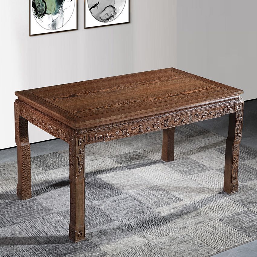 Traditional Style Solid Wood Dining Set with Fixed Table and 4 Legs Base for Home Use Clearhalo 'Dining Room Sets' 'Dining Tables & Seating' 'dining_room_set' 'furn' 'furn_dining_room_set' 'Furniture' 'furniture_dining_room_set' 'Kitchen & Dining Furniture' 'kitchen&dining_furn' 'kitchen' 1200x1200_051436d2-68d5-4bc4-a349-d20eefb81948