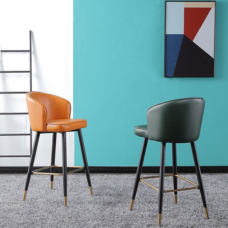 Leather Counter Stool Scandinavian Style Armed Low Back Stools for Home Clearhalo 'Bar Furniture' 'Bar Stools' 'bar_stools' 'furn' 'furn_bar_stools' 'Furniture' 'Kitchen & Dining Furniture' 1200x1200_0514f543-4cf2-4763-a172-e1b1052c469b