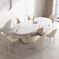 Modern Leatherwear Dining Table Set 1/4/5/7 Pieces Dinette Set with White Sintered Stone