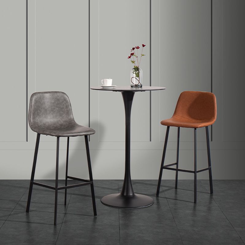 Contemporary Counter Stools Armless Leather Indoor Bar Stool with Iron Base Clearhalo 'Bar Furniture' 'Bar Stools' 'bar_stools' 'furn' 'furn_bar_stools' 'furniture_bar_stools' 'Kitchen & Dining Furniture' 'kitchen&dining_furn' 'kitchen' 'kitchen_furn' Furniture' 1200x1200_05155102-6acc-49f3-85e5-146afc3ca1b0