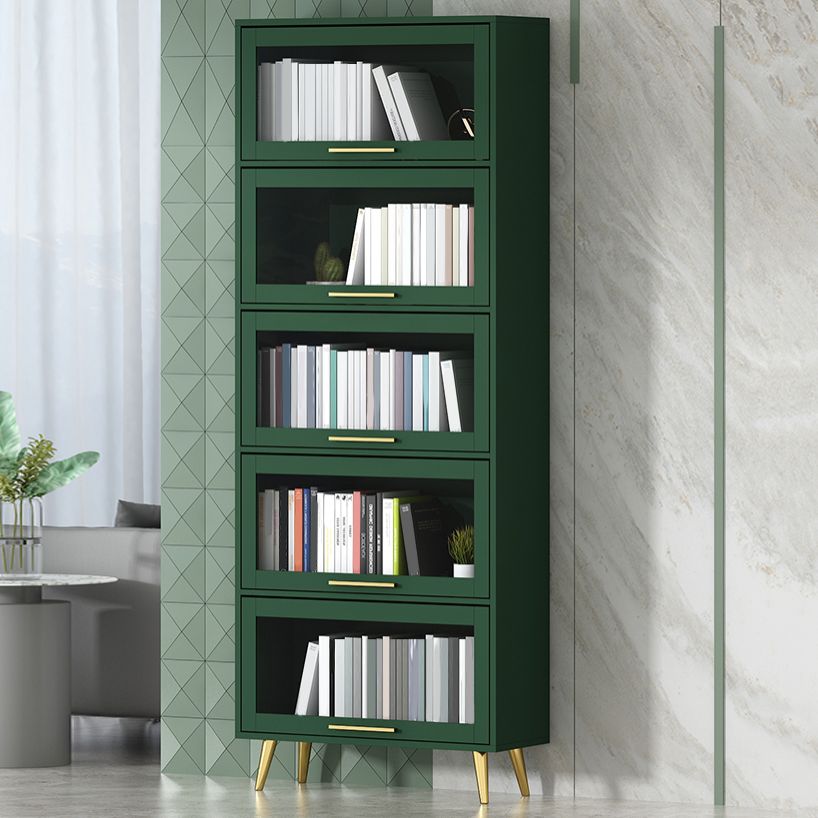 Modern Engineered Wood Bookcase, Door Bookshelf for Any Room, 12" W