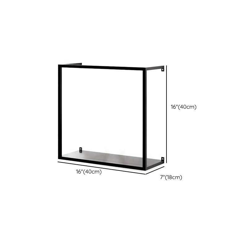 Closed Back Wall Mounted Book Shelf Metal Shelves Included Bookcase in Black Clearhalo 'Bookcases' 'furn' 'furn_bookcases' 'Furniture' 'Office Furniture' 1200x1200_0515f8db-8ba3-44ea-ab11-e1d441c0f0fa