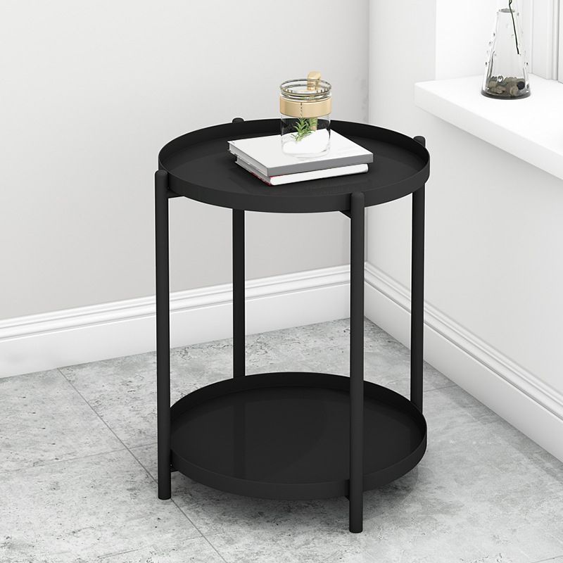 Round Metal Table Plate 4 Legs Base Tray Table Top Side Table