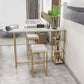 Glam Rectangle Indoor Bar Dining Table Iron Trestle Pedestal Bistro Table with Shelve Clearhalo 'Bar Furniture' 'Bar Tables' 'bar_tables' 'furn' 'furn_bar_tables' 'Furniture' 'furniture_bar_tables' 'Kitchen & Dining Furniture' 'kitchen&dining_furn' 'kitchen' 1200x1200_0519f91e-0412-4910-a8d1-f48abee5aefc