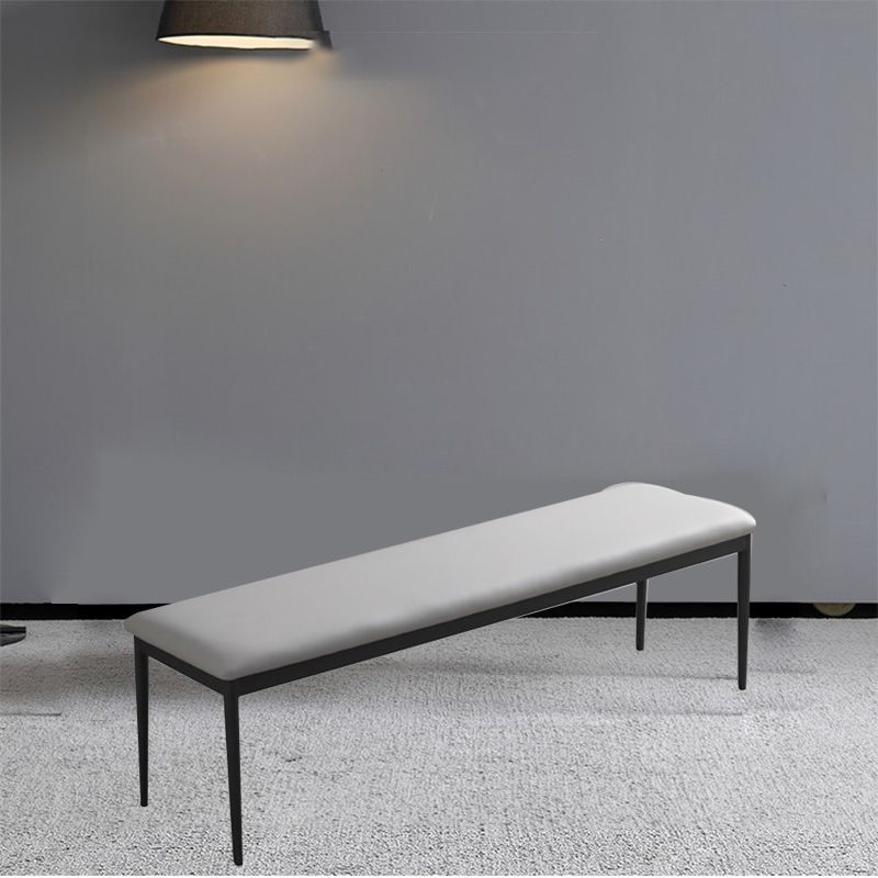 17.7"H Upholstered Seating Bench Cushioned Bench with Metal Legs Clearhalo 'Benches' 'Chairs & Seating' 'furn' 'furn_benches' 'Furniture' 'Living Room Furniture' 1200x1200_051a54e6-ffc2-4102-b72e-d48ec20b28fa