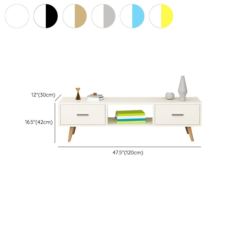 Scandinavian TV Media Console Wooden TV Stand Console with 2 Drawers Clearhalo 'furn' 'furn_tv_stands_entertainment_centers' 'Furniture' 'Living Room Furniture' 'TV Stands & Entertainment Centers' 'TV Stands & Media Storage Furniture' 'tv_stands_entertainment_centers' 1200x1200_051ac326-b6e2-4ae4-822b-59cdf871b374
