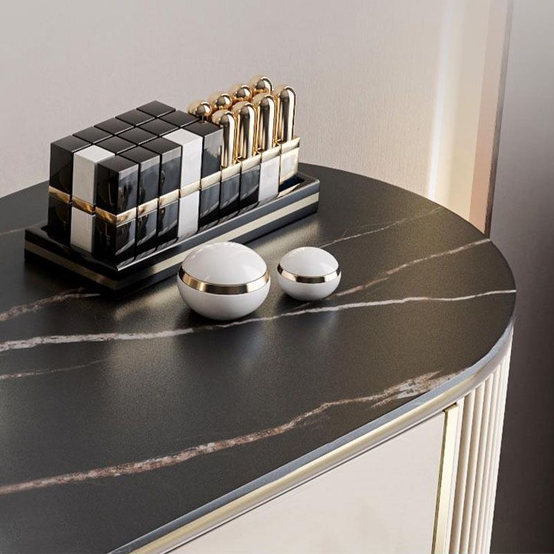 Zeitgenössisches Schlafzimmer mit Make-up-Tisch und Hocker Doppelschubladen Make-up Eitelkeit