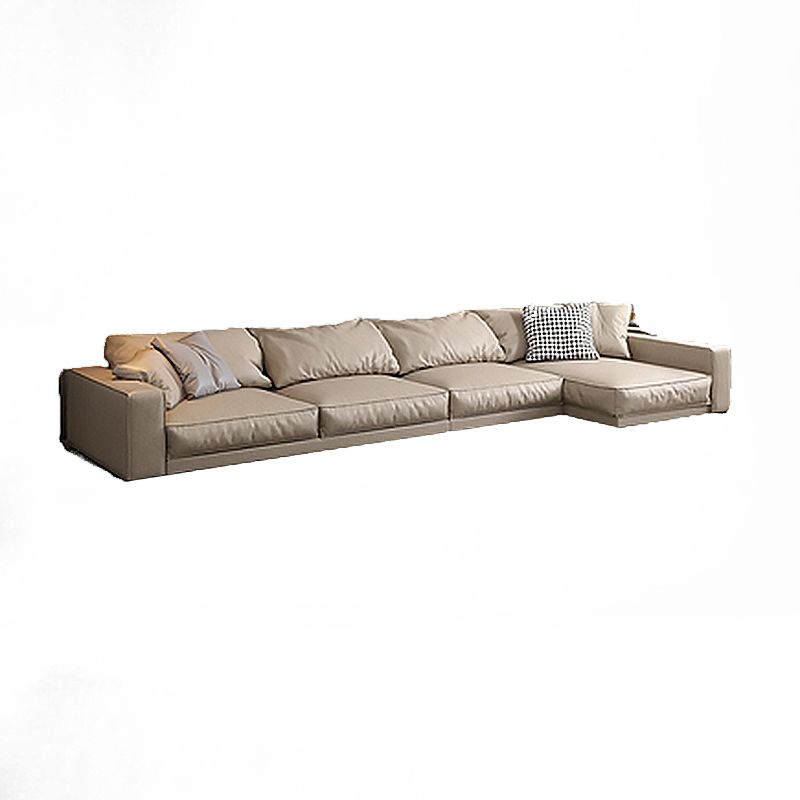 Pillowed Back Cushions Sectional Sofa, Square Arm Sectional Sofa,in Cream22" Clearhalo 'furn' 'furn_sectionals' 'Furniture' 'Living Room Furniture' 'Sectionals' 1200x1200_051cdeb7-3949-4070-bb5b-8f0b25c4eca1