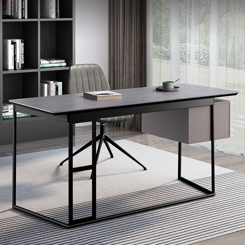 Modern Stone Top Office Desk Rectangle Task Desk with 2 Drawers for Home Clearhalo 'furn' 'furn_office_desk' 'Furniture' 'Office Desks' 'Office Furniture' 'office_desk' 1200x1200_051eff4c-bd46-4ed7-b613-c6cbb1a0a905
