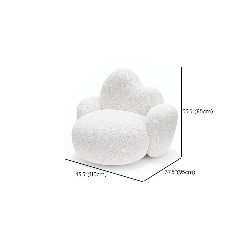 Hedendaagse witte wollen bank met strakke rug voor woonkamer