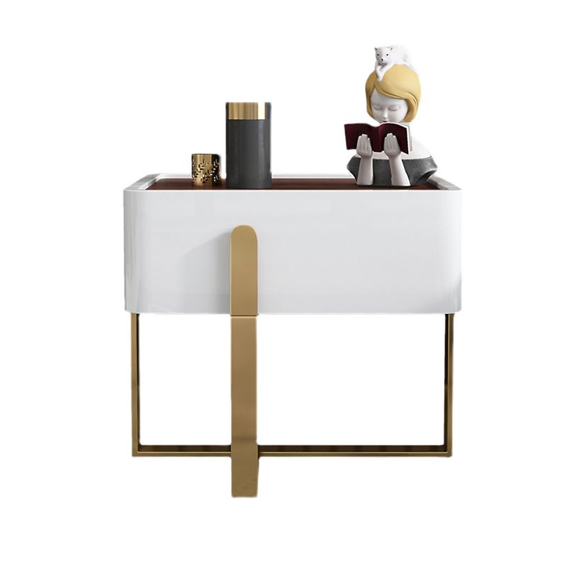 20 inch lang nachtkastje 1-lader imitatie houten glamour bed nachtkastje met benen