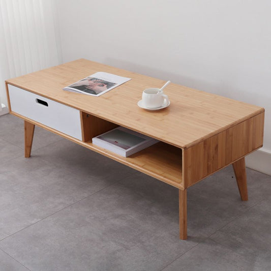 16.9" Tall Modern Wood 4-leg Base Rectangular Coffee Table with Drawers Clearhalo 'Coffee & Accent Tables' 'Coffee Tables' 'coffee_tables' 'furn' 'furn_coffee_tables' 'Furniture' 'furniture_coffee_tables' 'Living Room Furniture' 1200x1200_05200666-04ab-4c1a-b0a7-c26bdeee83b2