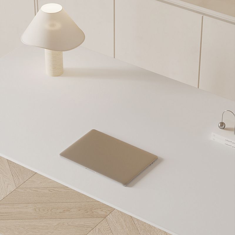 Scrivania di scrittura in pietra contemporanea rettangolare in metallo da ufficio