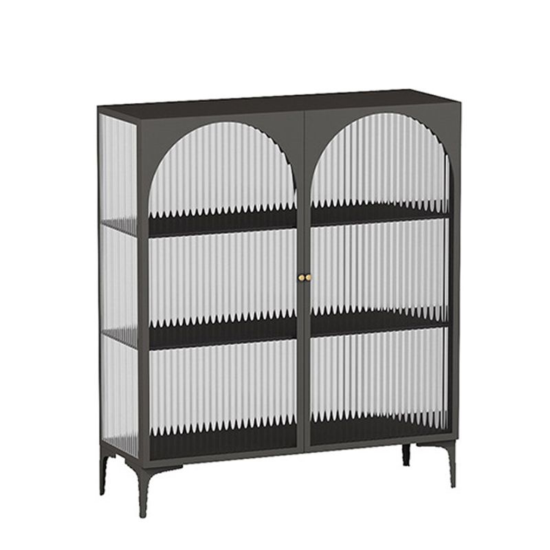 工業用ガラスドアキュリオキャビネットメタルストレージキャビネット脚付き