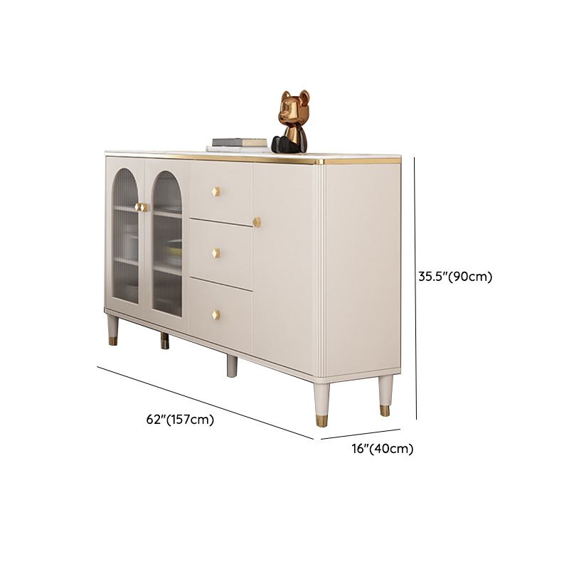 Porte di vetro contemporanee Display mobile per gambe legno per soggiorno