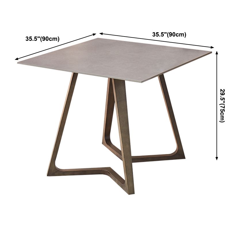 Square Grey Tone Dining Table Sintered Stone Table Industrial with Double Pedestal Clearhalo ' dining_table' 'Dining Tables & Seating' 'Dining Tables' 'furn' 'furn_dining_table' 'Furniture' 'furniture_dining_table' 'Kitchen & Dining Furniture' 'kitchen&dining_furn' 'kitchen' 'kitchen_dining_table' 1200x1200_05250879-2040-413f-8119-87982cf352cb