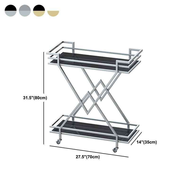 Tavolo da preparazione in stile in stile contemporaneo rotolante tavolo di preparazione in metallo per cucina