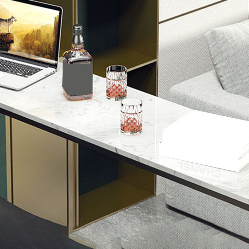 Mesa de bar industrial, altura de barra rectangular, mesa de pub con tapa de piedra para interiores