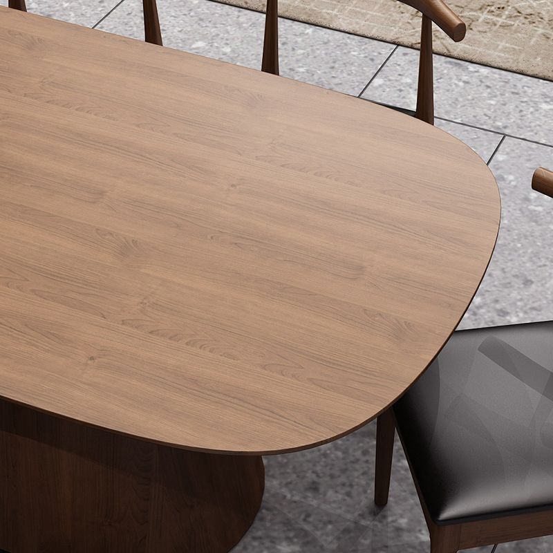 Oval Solid Wood Dining Table Contemporary Dining Table with Double Pedestal Base Clearhalo 'Dining Tables & Seating' 'Dining Tables' 'dining_table' 'furn' 'furn_dining_table' 'Furniture' 'Kitchen & Dining Furniture' 1200x1200_052633b5-96af-4336-9c2f-ddf103532fd0