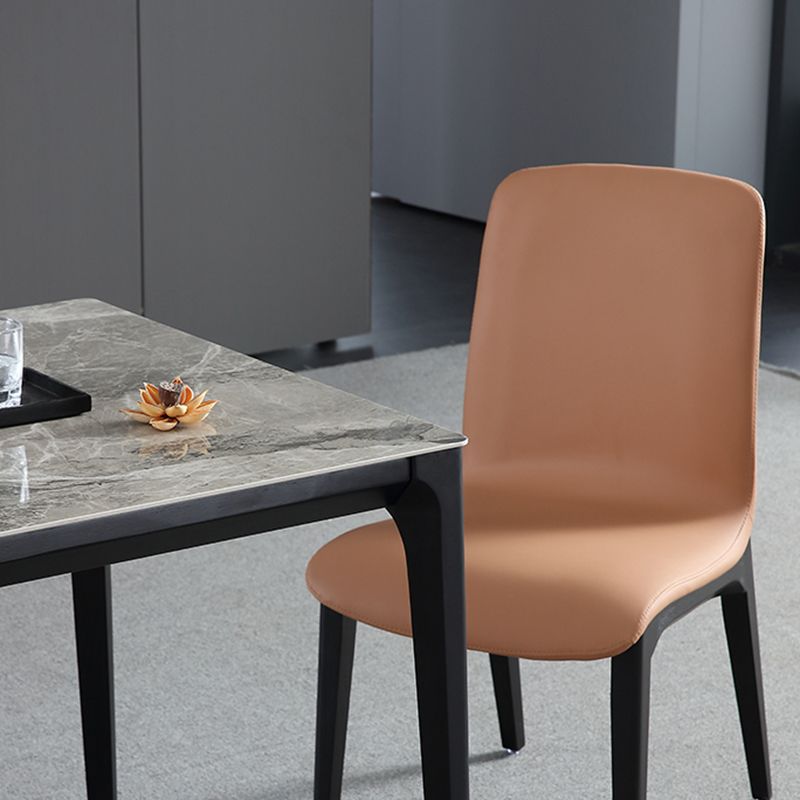 Contemporary Leather Dining Chair Wood Dining Room Chair for Home Use Clearhalo 'Dining Chairs' 'Dining Tables & Seating' 'dining_chair' 'furn' 'furn_dining_chair' 'Furniture' 'Kitchen & Dining Furniture' 1200x1200_0526bd25-375c-47b5-85c9-12877ae95234