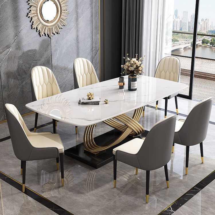 Stone Top Dining Table Contemporary Dining Table with Pedestal Base Clearhalo 'Dining Tables & Seating' 'Dining Tables' 'dining_table' 'furn' 'furn_dining_table' 'Furniture' 'Kitchen & Dining Furniture' 1200x1200_05275ab6-286f-435b-9c5b-033bb408c4e1