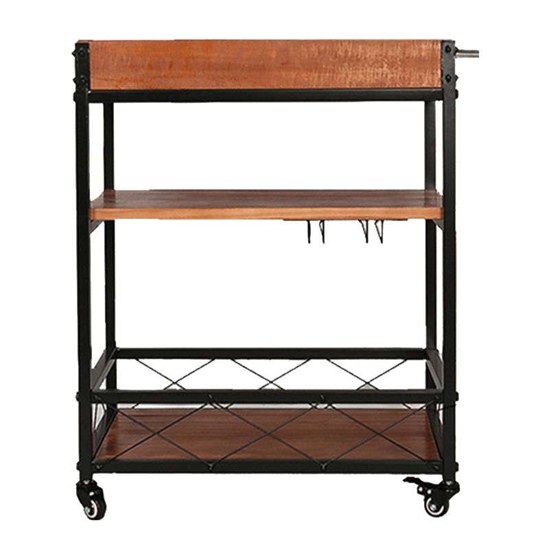 Contemporary Rolling Kitchen Cart Wood Rectangular Kitchen Cart for Dining Room Clearhalo 'furn' 'furn_kitchen_islands_carts' 'Furniture' 'Kitchen & Dining Furniture' 'Kitchen Islands & Carts' 'kitchen_islands_carts' 1200x1200_052767a0-2b23-48a5-b6ff-a0137b078219