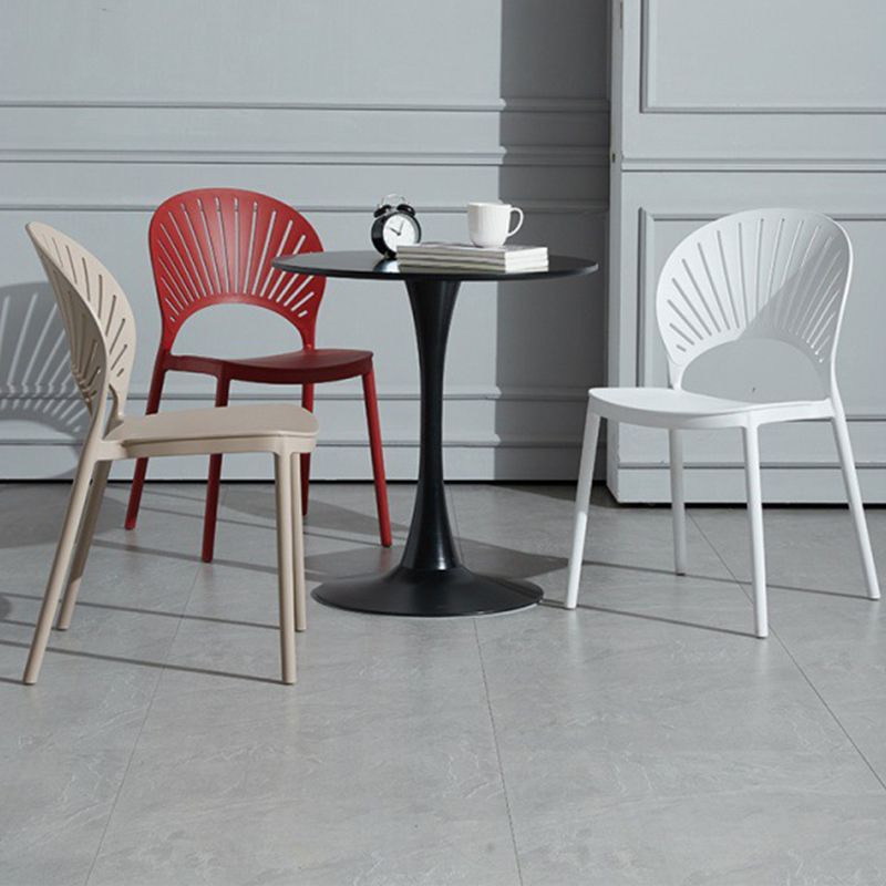 Scandinavian Plastic Armless Chair Kitchen Dining Room Open Back Chair Clearhalo 'Dining Chairs' 'Dining Tables & Seating' 'dining_chair' 'furn' 'furn_dining_chair' 'Furniture' 'furniture_dining_chair' 'Kitchen & Dining Furniture' 1200x1200_0527e3d1-6998-4e70-8236-5bf76052ef35