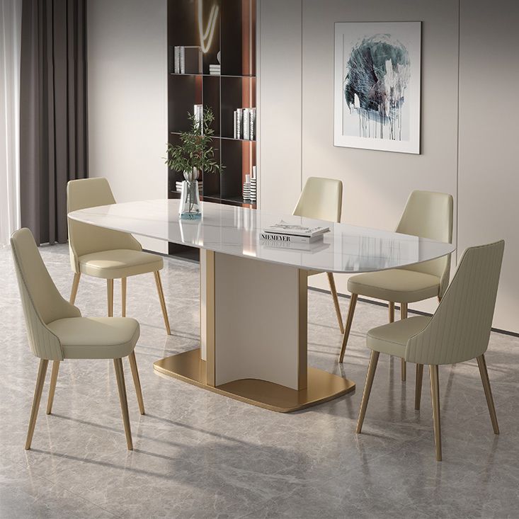 Contemporary Sintered Stone Top Standard Dining Set White Rectangle Shape Dining Set for Kitchen Clearhalo 'Dining Room Sets' 'Dining Tables & Seating' 'dining_room_set' 'furn' 'furn_dining_room_set' 'Furniture' 'furniture_dining_room_set' 'Kitchen & Dining Furniture' 'kitchen&dining_furn' 'kitchen' 1200x1200_0528e743-1e40-4dc3-a8ca-9d8fb8c93918