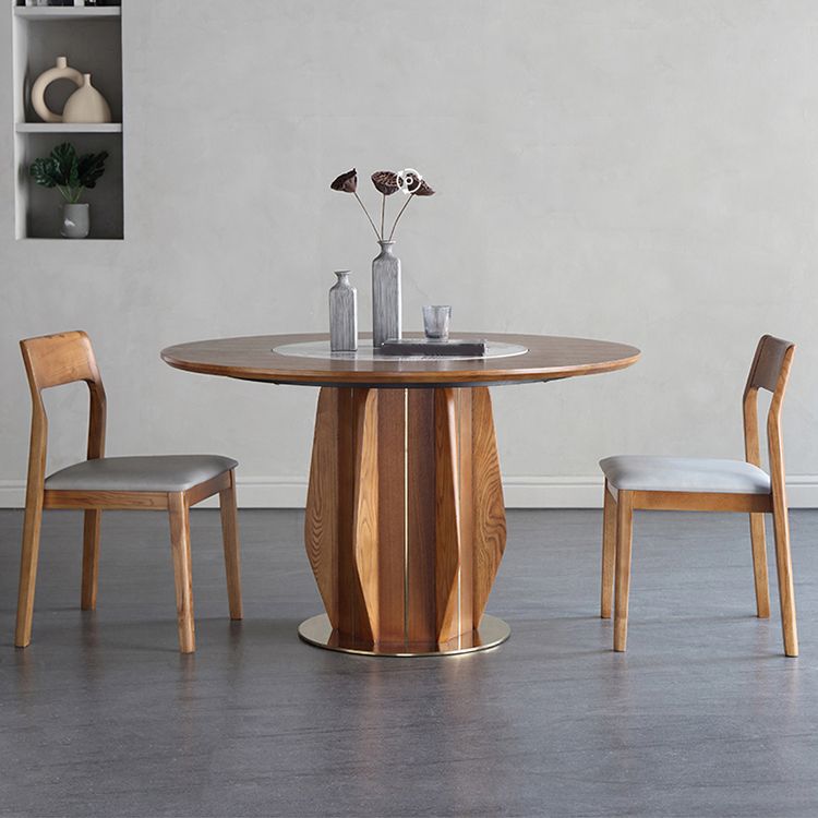 Round Dining Table Set 1/3/4/5/7 Pcs Ash Solid Wood Dining Table and Chairs