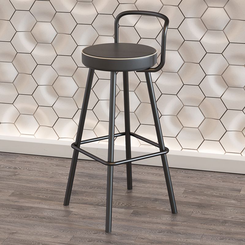 Glam Footrest Round Counter-height Stool Low Back Leather Counter Stool Clearhalo 'Bar Furniture' 'Bar Stools' 'bar_stools' 'furn' 'furn_bar_stools' 'Furniture' 'furniture_bar_stools' 'Kitchen & Dining Furniture' 1200x1200_052a5560-fe2a-46bd-9293-728ffbdb8e25