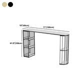 Contemporary Bar Table Stone Top Bistro Table with Storage Shelf