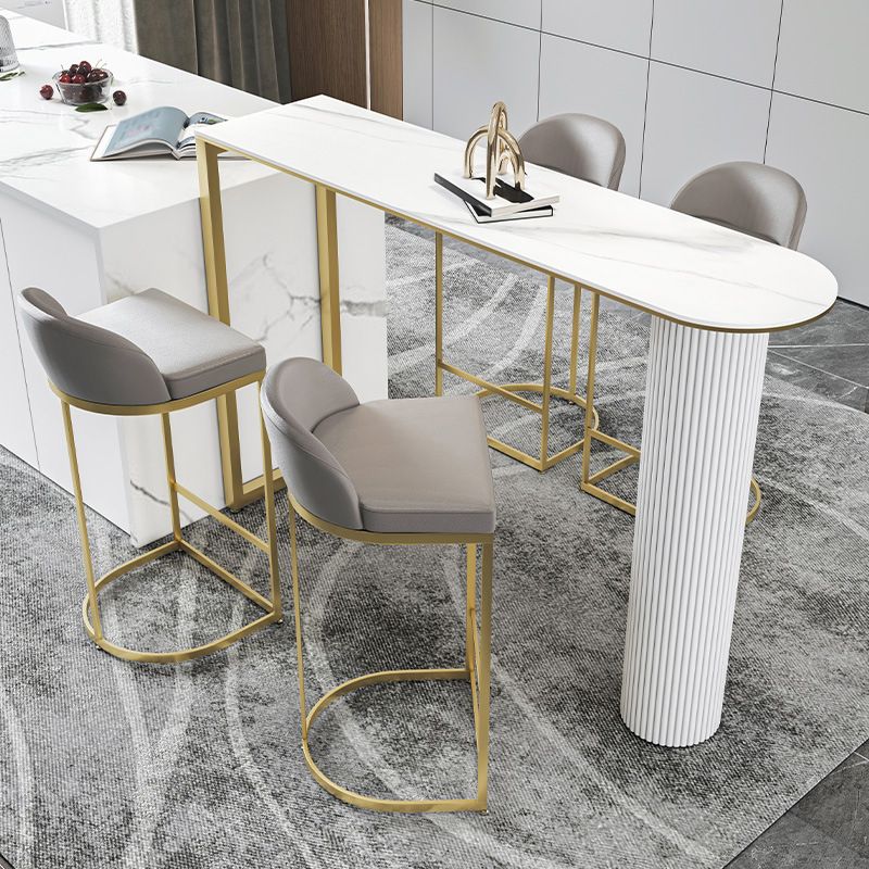 Traditional Luxury Bar Table Stone Irregular Shape Bar Table with Double Pedestal Clearhalo 'Bar Furniture' 'Bar Tables' 'bar_tables' 'furn' 'furn_bar_tables' 'Furniture' 'Kitchen & Dining Furniture' 1200x1200_052d67f3-eced-443c-9401-89bb1d969556