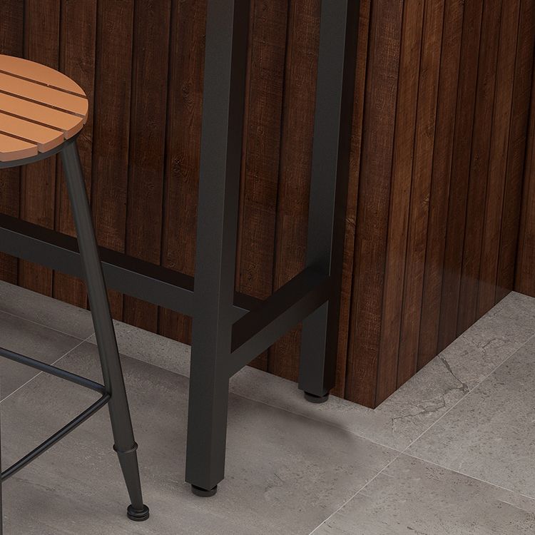 Outdoor Wood Rectangle Bar Height Table Modern Brown Trestle Bistro Bar Table Clearhalo 'Bar Furniture' 'Bar Tables' 'bar_tables' 'furn' 'furn_bar_tables' 'Furniture' 'furniture_bar_tables' 'Kitchen & Dining Furniture' 'kitchen&dining_furn' 'kitchen' 1200x1200_052e641d-b749-46ae-ac34-dfe0162f06be