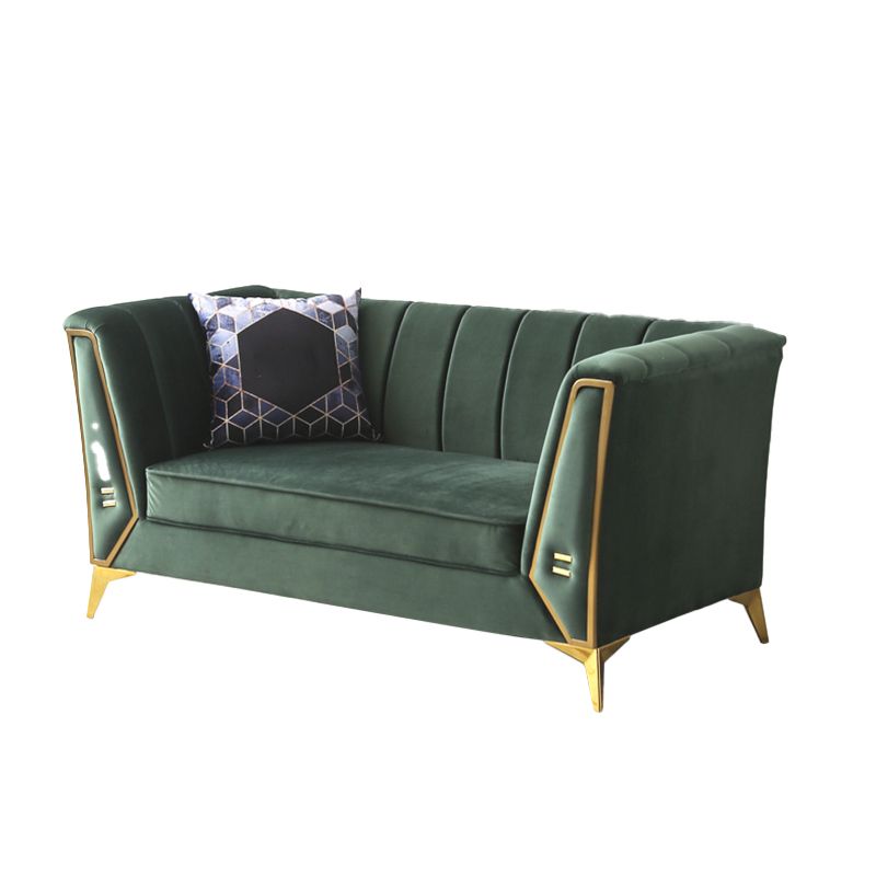 29.5"H Velvet/ Faux Leather Sewn Pillow Back Tuxedo Arm Sofa for Living Room Clearhalo 'Furniture' 'furniture_sofas' 'Living Room Furniture' 'Sofa' 'sofas' 1200x1200_052e9264-e0c7-49e1-8827-369e0be80c9d