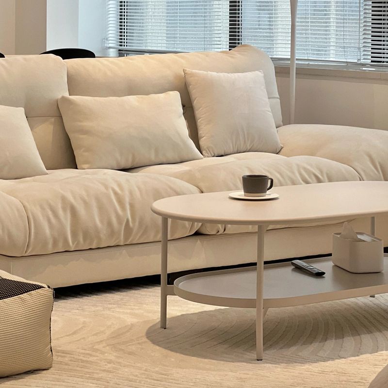 4 Legs Coffee Cocktail Table Wooden Oval Coffee or End Table with Shelf Clearhalo 'Coffee & Accent Tables' 'Coffee Tables' 'coffee_tables' 'furn' 'furn_coffee_tables' 'Furniture' 'Living Room Furniture' 1200x1200_052effc1-5d6f-4f74-9423-c9b5b4f70252