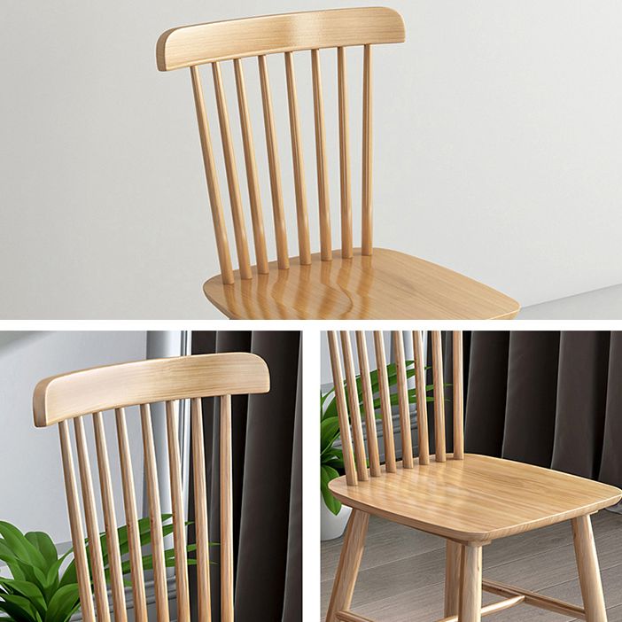 Rustic Style Armless Dining Chairs Beech Slat Back Side Chair with Wood Legs Clearhalo ' kitchen&dining_furn' 'Dining Chairs' 'Dining Tables & Seating' 'dining_chair' 'furn' 'furn_dining_chair' 'Furniture' 'furniture_dining_chair' 'Kitchen & Dining Furniture' 'kitchen' 1200x1200_053158e0-b463-4e46-b89e-52720df933a4