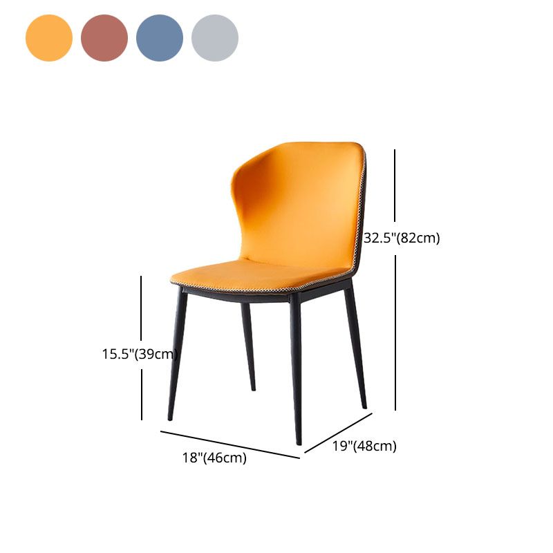 Modern Style Kitchen Metal Dining Chair Wingback Dining Armless Side Chairs Clearhalo ' kitchen&dining_furn' 'Dining Chairs' 'Dining Tables & Seating' 'dining_chair' 'furn' 'furn_dining_chair' 'Furniture' 'furniture_dining_chair' 'Kitchen & Dining Furniture' 'kitchen' 1200x1200_05323418-8849-4668-aa61-5d7ac09754e5