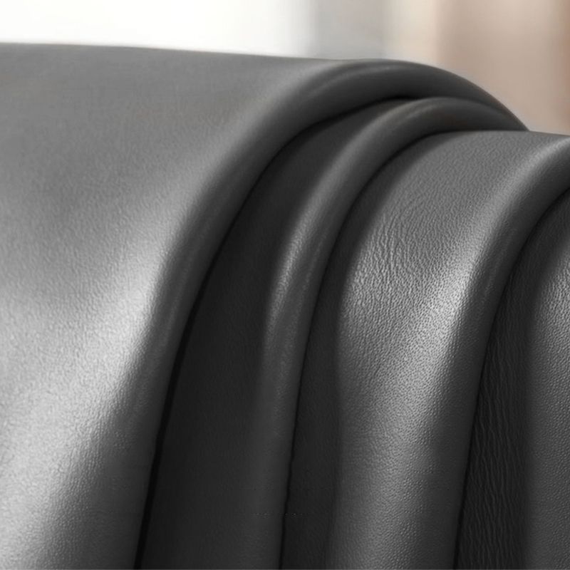 Black Frame Modern Style with Pillow Back Against Leather/leather Seat Clearhalo 'Furniture' 'furniture_sofas' 'kitchen' 'kitchen_sofas' 'Living Room Furniture' 'Sofa' 'sofas' 1200x1200_05340d81-e434-48f8-9932-1f8e57694423