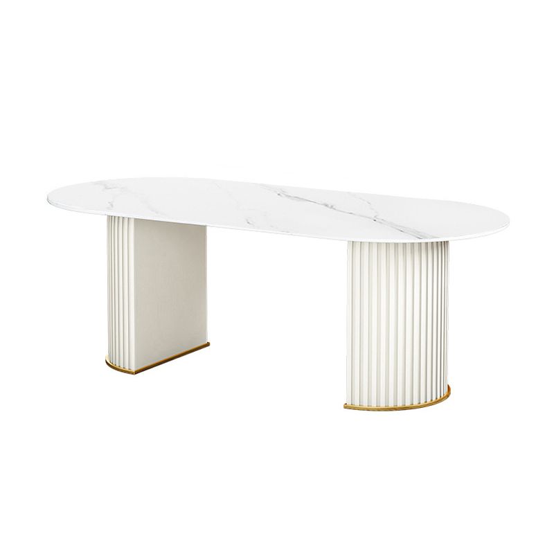 Oval Sintered Stone Dining Table Traditional Luxury Dining Table for Home Use Clearhalo 'Dining Tables & Seating' 'Dining Tables' 'dining_table' 'furn' 'furn_dining_table' 'Furniture' 'furniture_dining_table' 'Kitchen & Dining Furniture' 'kitchen' 'kitchen_dining_table' 1200x1200_05341de4-8787-4c20-9f0f-4e891749edf9
