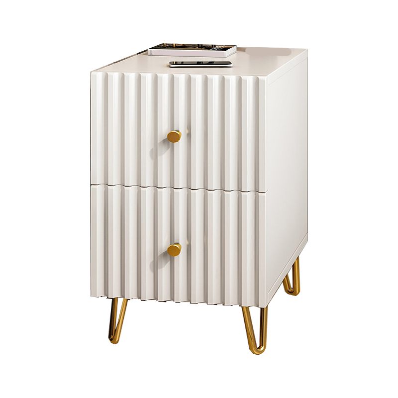 Schubladenspeicherbett Nachttisch Beige Beine enthalten Nachttisch Glam