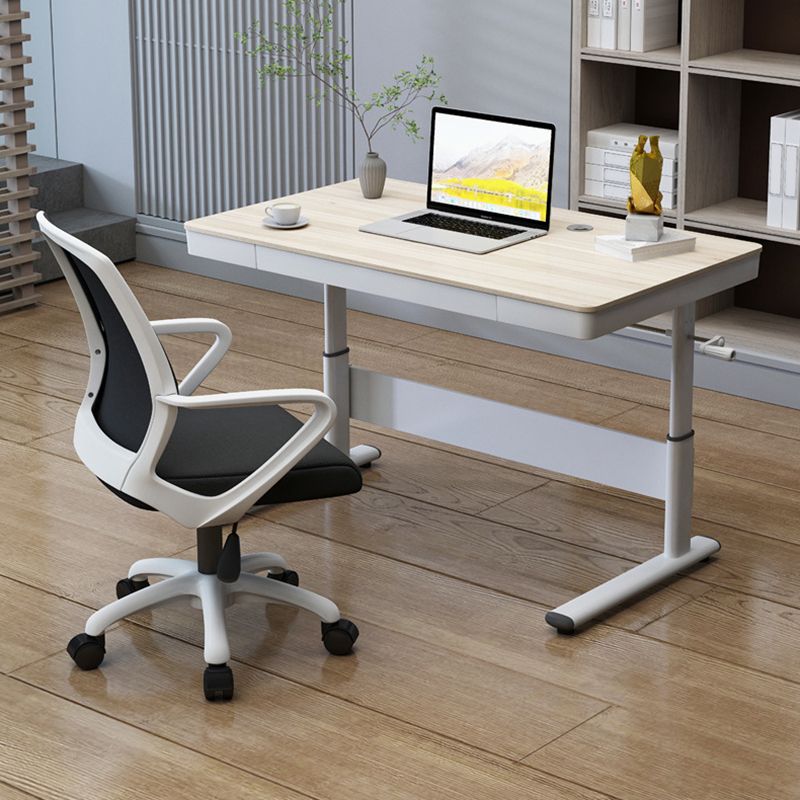 Contemporary Standing Desk Converter White Metal Base Desk for Office Clearhalo 'furn' 'furn_office_desk' 'Furniture' 'Office Desks' 'Office Furniture' 'office_desk' 1200x1200_05353926-0e7a-4402-bebf-553a799ff392