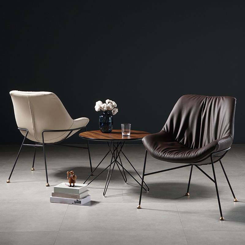 Contemporary Style Leather Chair Armless Chair with Metal Legs for Kitchen Clearhalo ' kitchen&dining_furn' 'Dining Chairs' 'Dining Tables & Seating' 'dining_chair' 'furn' 'furn_dining_chair' 'Furniture' 'furniture_dining_chair' 'Kitchen & Dining Furniture' 'kitchen' 1200x1200_05365627-ce84-4405-9d7b-c269698e5edb