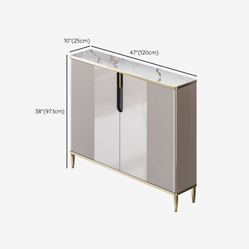 Scheda laterale per scaffalature regolabili in pietra sideboa glam con armadi e cassetti