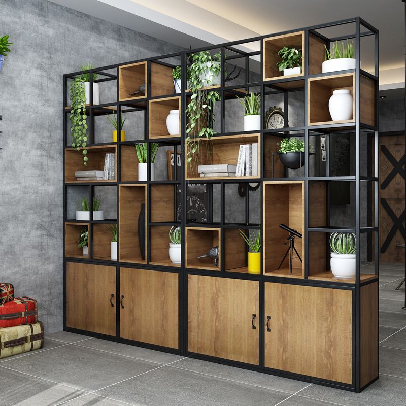 Industrial Style Bookshelf Solid Wood Open Back Bookcase for Home Office Clearhalo 'Bookcases' 'furn' 'furn_bookcases' 'Furniture' 'furniture_bookcases' 'kitchen' 'kitchen_bookcases' 'Living Room Furniture' 'Office Furniture' 1200x1200_05384642-b28a-4b2f-a9bd-9aa11d373eec