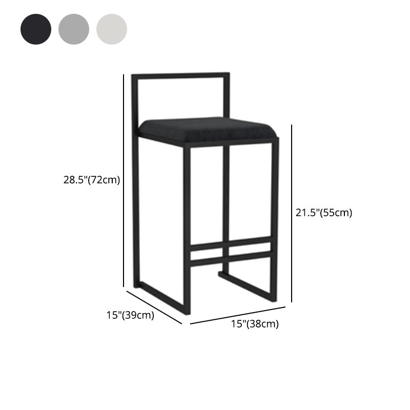 Modern Backrest Armless Counter Stool Iron Kitchen Bar Stool with Velvet Cushion and Pedal Clearhalo 'Bar Furniture' 'Bar Stools' 'bar_stools' 'furn' 'furn_bar_stools' 'Furniture' 'furniture_bar_stools' 'Kitchen & Dining Furniture' 1200x1200_053879d7-47cd-40f6-af4c-84e162ec7a02