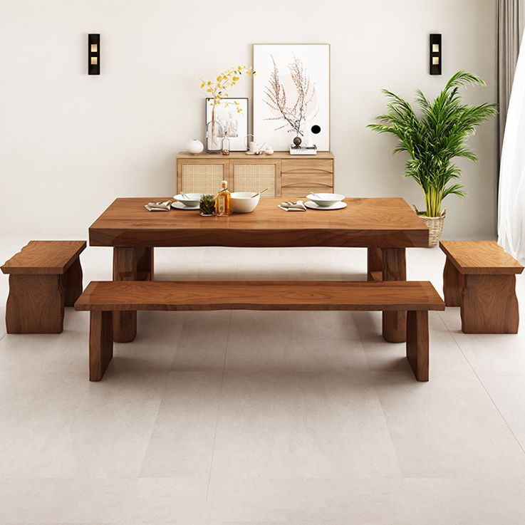 Pine Solid Wooden Table Rectangle Dining Table with Double Pedestal, in Brown Clearhalo ' dining_table' 'Dining Tables & Seating' 'Dining Tables' 'furn' 'furn_dining_table' 'Furniture' 'furniture_dining_table' 'Kitchen & Dining Furniture' 'kitchen&dining_furn' 'kitchen' 'kitchen_dining_table' 1200x1200_05394d79-2ad3-40c5-90a8-a5a2b347a912