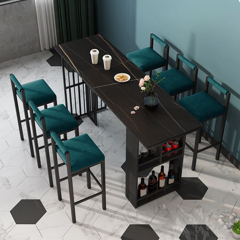 Stile glam 1/2/7 pezzi tavolo da bar rettangolare in pietra set per interno