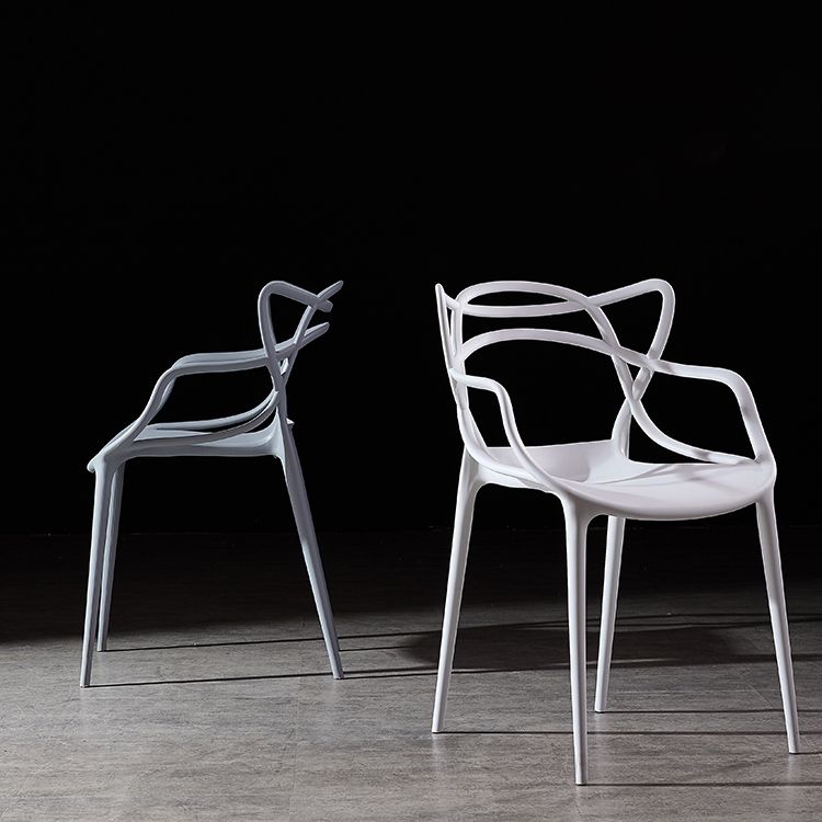 Scandinavian Plastic Dining Arm Chair Indoor Stackable Dining Armchairs Clearhalo ' kitchen&dining_furn' 'Dining Chairs' 'Dining Tables & Seating' 'dining_chair' 'furn' 'furn_dining_chair' 'Furniture' 'furniture_dining_chair' 'Kitchen & Dining Furniture' 'kitchen' 1200x1200_0539ac58-c974-40ee-898e-6a4ca802aa33