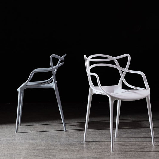 Scandinavian Plastic Dining Arm Chair Indoor Stackable Dining Armchairs Clearhalo ' kitchen&dining_furn' 'Dining Chairs' 'Dining Tables & Seating' 'dining_chair' 'furn' 'furn_dining_chair' 'Furniture' 'furniture_dining_chair' 'Kitchen & Dining Furniture' 'kitchen' 1200x1200_0539ac58-c974-40ee-898e-6a4ca802aa33