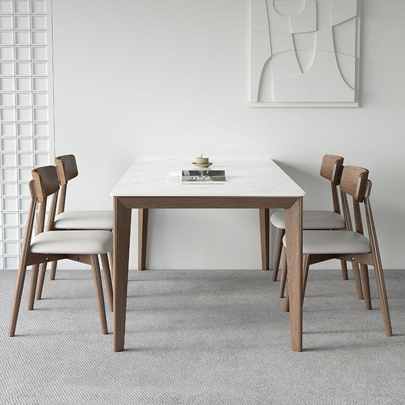 Rectangle Medieval Modern Dining Table Sintered Stone Table with 4 Wood Legs Clearhalo ' dining_table' 'Dining Tables & Seating' 'Dining Tables' 'furn' 'furn_dining_table' 'Furniture' 'furniture_dining_table' 'Kitchen & Dining Furniture' 'kitchen&dining_furn' 'kitchen' 'kitchen_dining_table' 1200x1200_053a8875-3506-4c37-9565-1715629a9fb1
